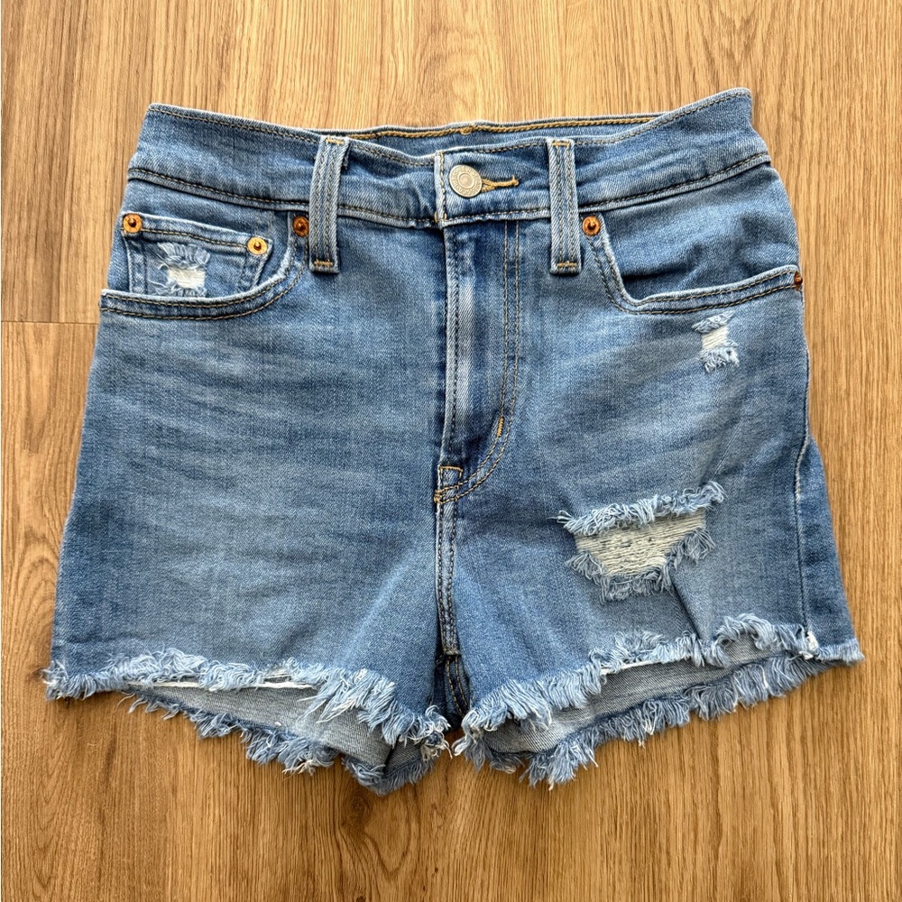 Levi's Shorts Women's 24 High Rise Light Wash Denim Stretch Cotton Blend